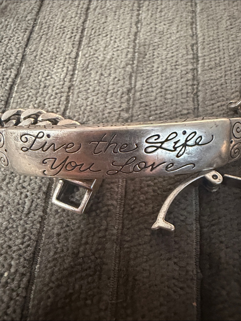 Brighton Silver-Tone 'Live the Life You Love' Inspiring Bracelet